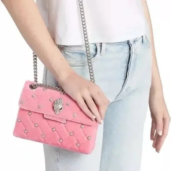 KURT GEIGER LONDON Mini
Kensington Pink Quilted Velvet
Crossbody With Gemstones - Picture 2 of 11